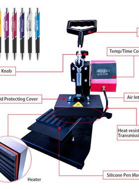 六工位烫g笔机圆珠印笔字机器广告笔圆珠印笔机lDSH-XY-0oo烫笔标