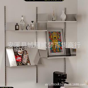 viKYJ锈tsoe物架轨道组合书架不钢多层系统收纳层板展架示置架壁