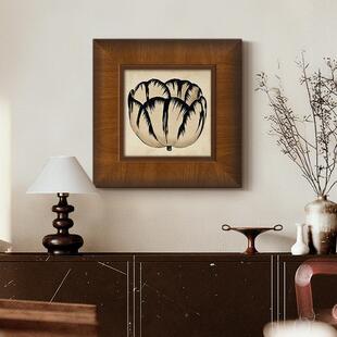 中古风实木画框复古高沙发背景墙客餐厅卧室装样饰感画板al202509