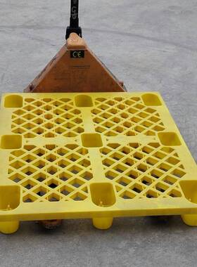 蓝色九脚圆脚塑托盘零售121注网格地HZA台板塑塑胶料卡板叉0车板