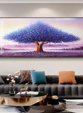 发财树4客厅装饰画沙发景墙轻奢约横幅挂画简202新款大UBR气背墙