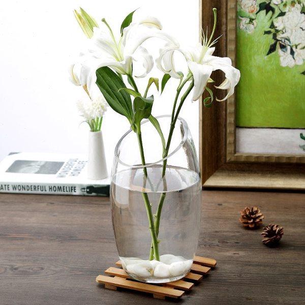 花瓶摆件玻璃花瓶客厅透明插花富贵竹绿萝水培干花花瓶斜口鱼缸,家居饰品,花瓶,淘宝优惠券,粉丝福利购,淘宝优惠卷