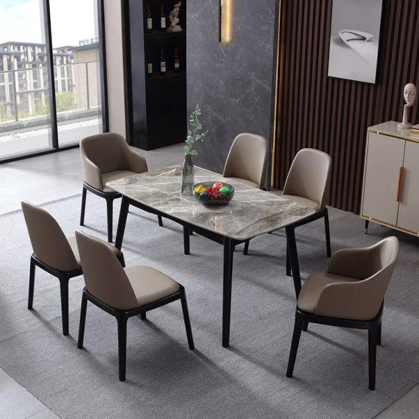 北欧长方形实木岩板餐桌意式轻奢实木椅组合小户型大理石家用餐桌,住宅家具,岩板餐桌,淘宝优惠券,粉丝福利购,淘宝优惠卷