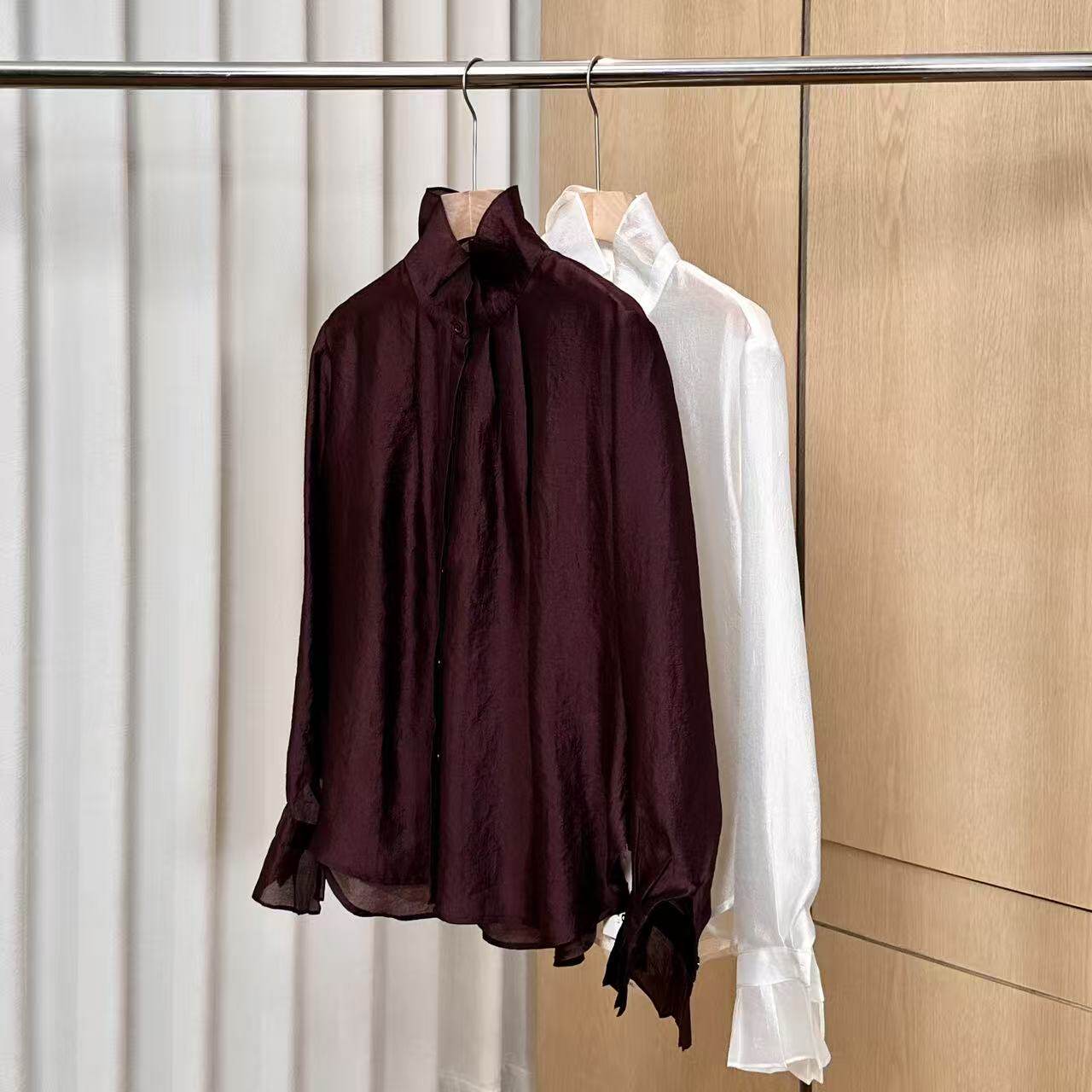 【妍妍粉丝专享】26春季新款法式立领衬衫上衣ONSC24626016