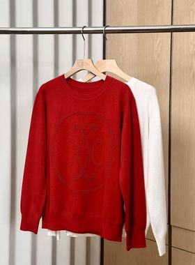 【妍妍粉丝专享】定制羊绒纱线浮雕提花羊绒上衣ONSM245125837