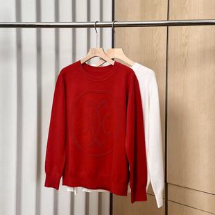 定制羊绒纱线浮雕提花羊绒上衣ONSM245125837 妍妍粉丝专享