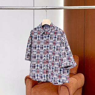 ONSC241636151 格子补丁衬衫 妍妍粉丝专享