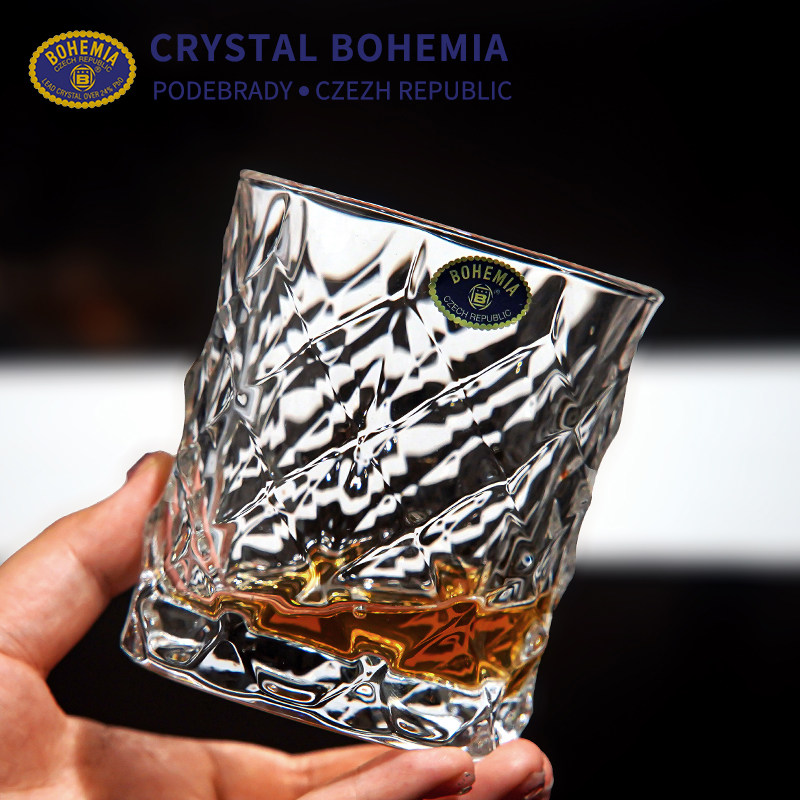 捷克进口BOHEMIA威士忌酒杯洋酒杯水晶解压杯玻璃杯子套装啤酒杯