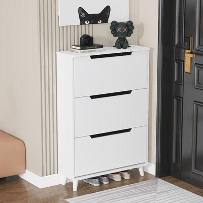 黑色实木超薄鞋柜柜家用门口靠极入窄户省BJT空间一体玄关鞋ENF墙