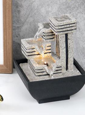 桌面喷泉流水摆件玄YUT关办公客业流厅室招财水摆件乔迁开送礼摆