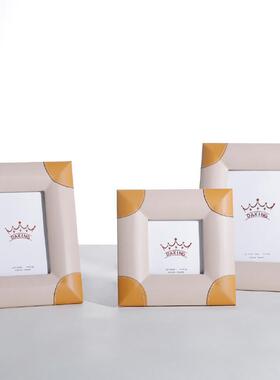 梵茜简DF201105约卧现风超纤皮革相框代装饰摆件样板房室软装相框