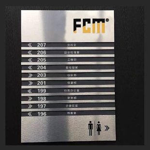 可更换高档科室牌办公室不门派金属标牌楼层索引牌高档指示牌定制