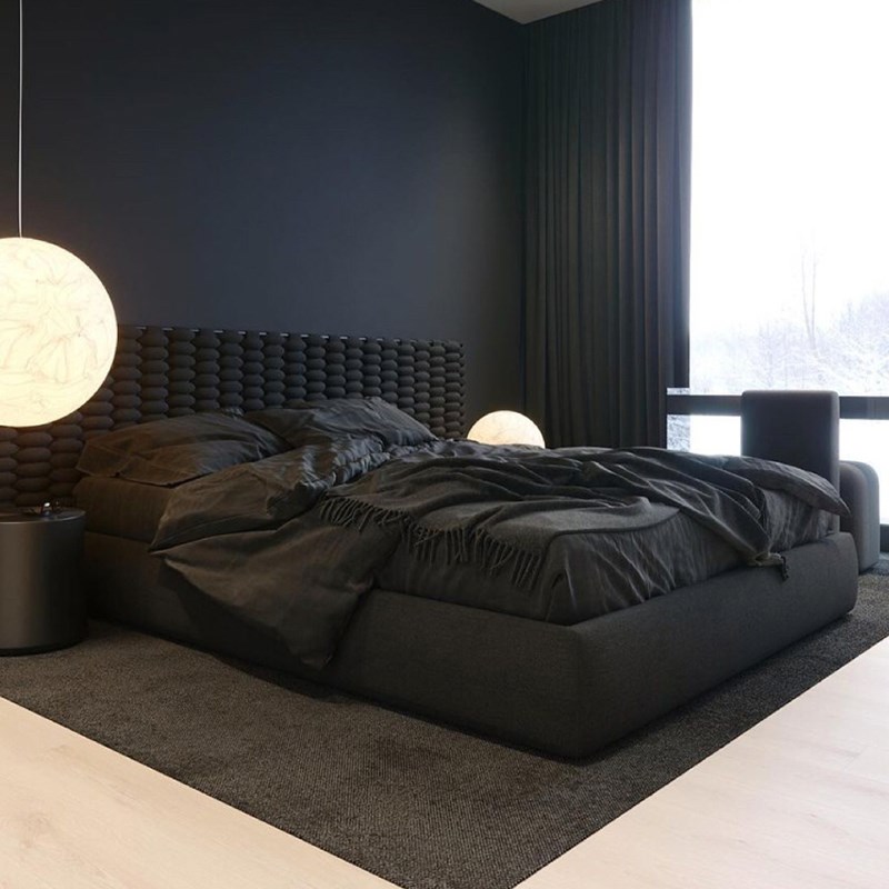 布艺床极简风主卧床榻榻米双人床黑色储物床轻奢现代X床架无靠背