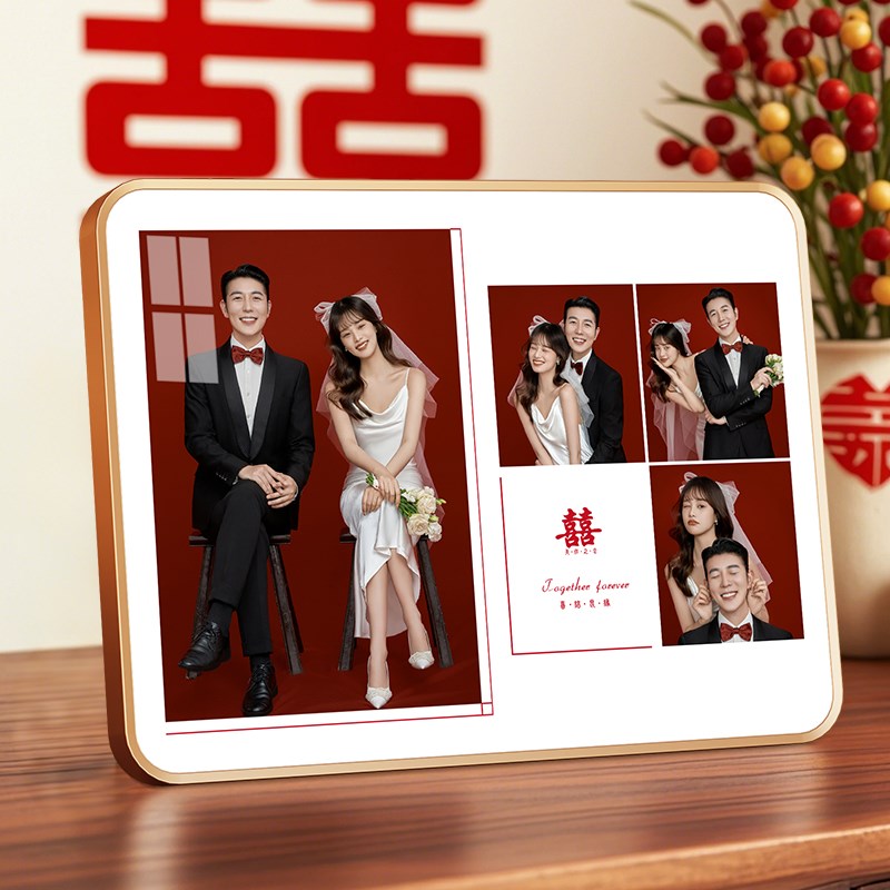 相框摆台打印照片加小摆件r定制铝合金边框7寸水晶相片制作8寸10