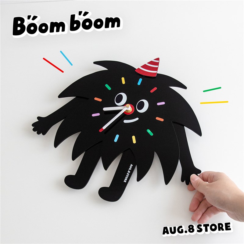 人间八月八丨砰砰时钟客厅家用挂钟静音钟表装饰免W打孔卡通可爱