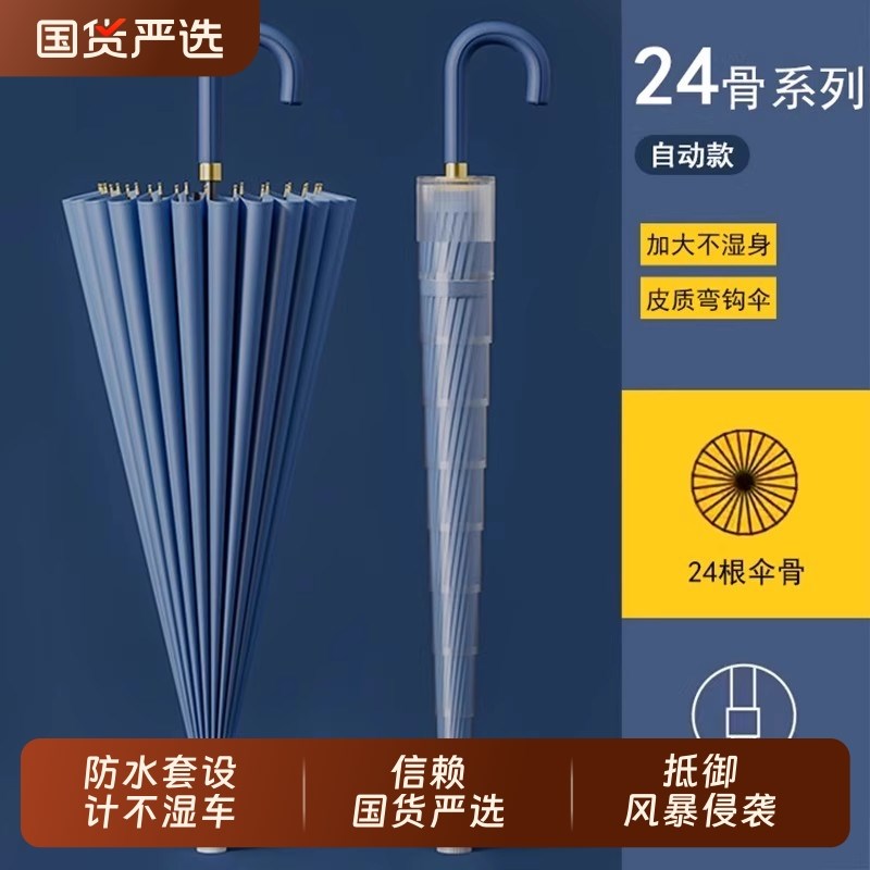优选加大加固加厚长柄雨伞大x号自动暴雨伞加固结实抗风伞防水套