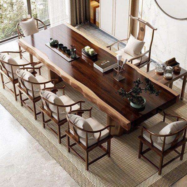 严选纯实木整板茶桌椅组合公室大板茶桌茶台酒店家用茶台一整套,商业/办公家具,茶台/茶桌,淘宝优惠券,粉丝福利购,淘宝优惠卷