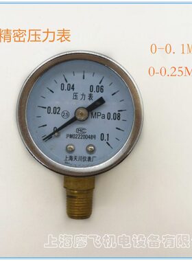 精密压力表 单刻度 径向（轴向）0-0.1MPA