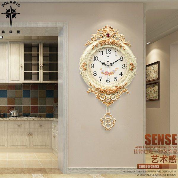 欧式挂钟钟表创意摇摆时尚挂墙挂表静音客厅时钟石英钟家用,家居饰品,挂钟,淘宝优惠券,粉丝福利购,淘宝优惠卷