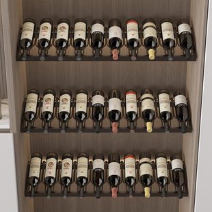 轻奢家用红酒架倒放悬挂摆件酒柜酒瓶架子葡萄酒金属层置物架定制