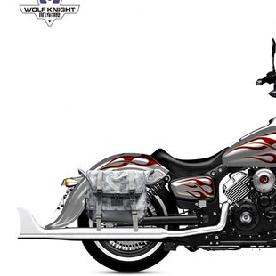 肌车狼 适用摩疆MJPRO复古边包侧边包装头盔半盔全盔快拆带锁改装