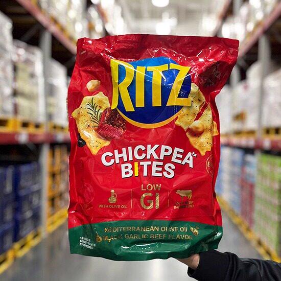 山姆乐之鹰嘴豆脆片薄脆饼干橄榄油黑蒜牛肉味下午茶聚会零食