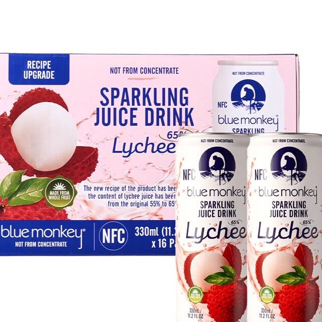 山姆超市BlueMonkey越南进口荔枝果汁气泡水饮料
