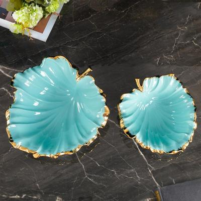 轻奢陶瓷水果盘盘沙拉碗简约蓝装客厅钥匙收ICG纳茶几饰果糖碗盘