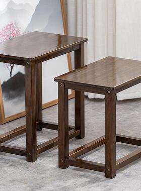 凳楠竹实矮木方凳凳新中式茶车茶桌专用子用客厅UCT茶室家复古小