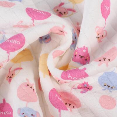 现货菱格冬花空气层夹丝布a1031/101类婴儿秋保暖形三层印夹棉空