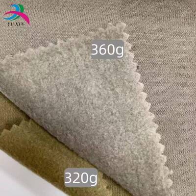 320涤棉珍珠绒360g卫衣绒水摇洗粒秋绒YFE冬保暖加绒卫衣针织g面