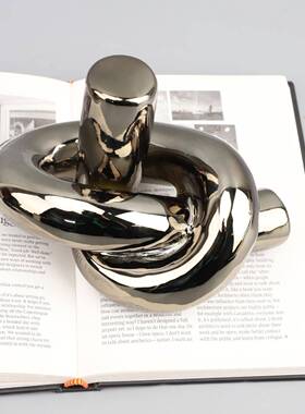 室现代简0790约创意曲树结扭摆件结玄关餐厅卧室办公桌面样绳板间