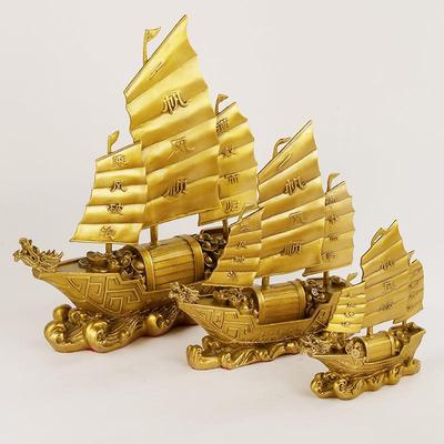黄铜一帆风顺帆船摆件船顺带房款413帆风装饰品公龙司开一业礼物
