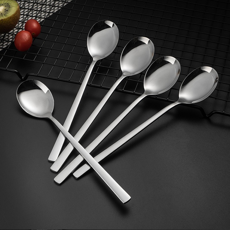 不锈钢勺子家用勺汤匙吃饭调羹韩式长柄勺加厚小汤勺X咖啡搅拌小