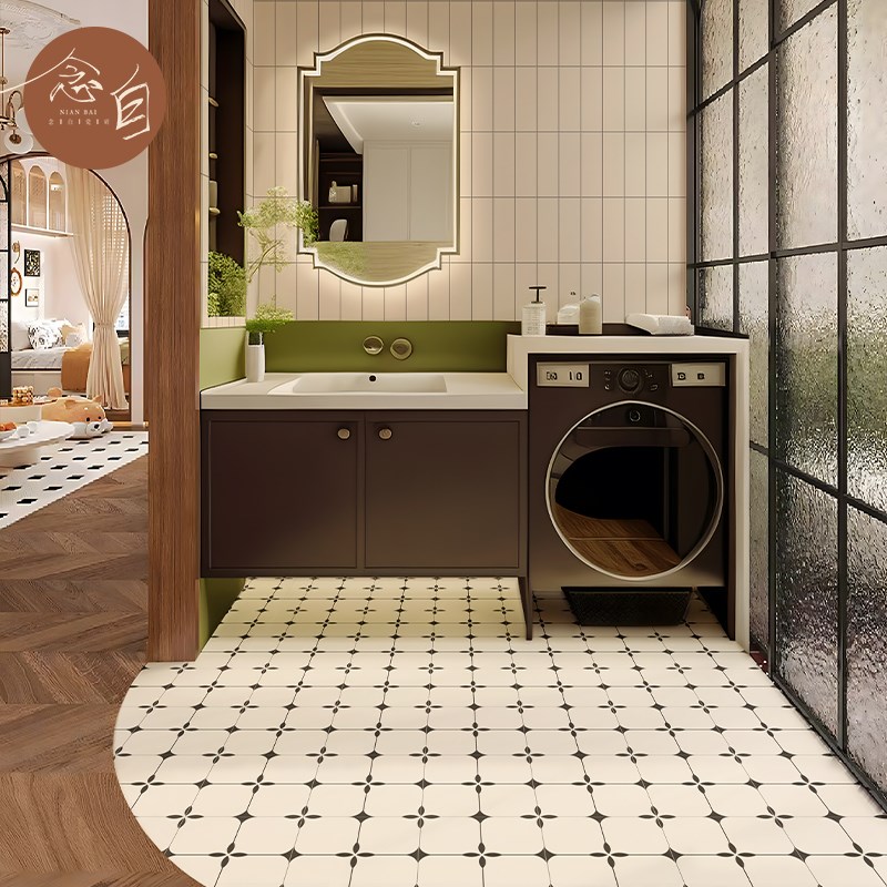 法式复古小花砖30n0 卫生间中古风瓷砖厨房墙砖民宿阳台防滑地砖