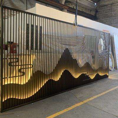 不锈钢屏风假山造型背景墙隔断办公室酒店前台背景墙装饰金属简约,商业/办公家具,办公屏风/隔断,淘宝优惠券,粉丝福利购,淘宝优惠卷