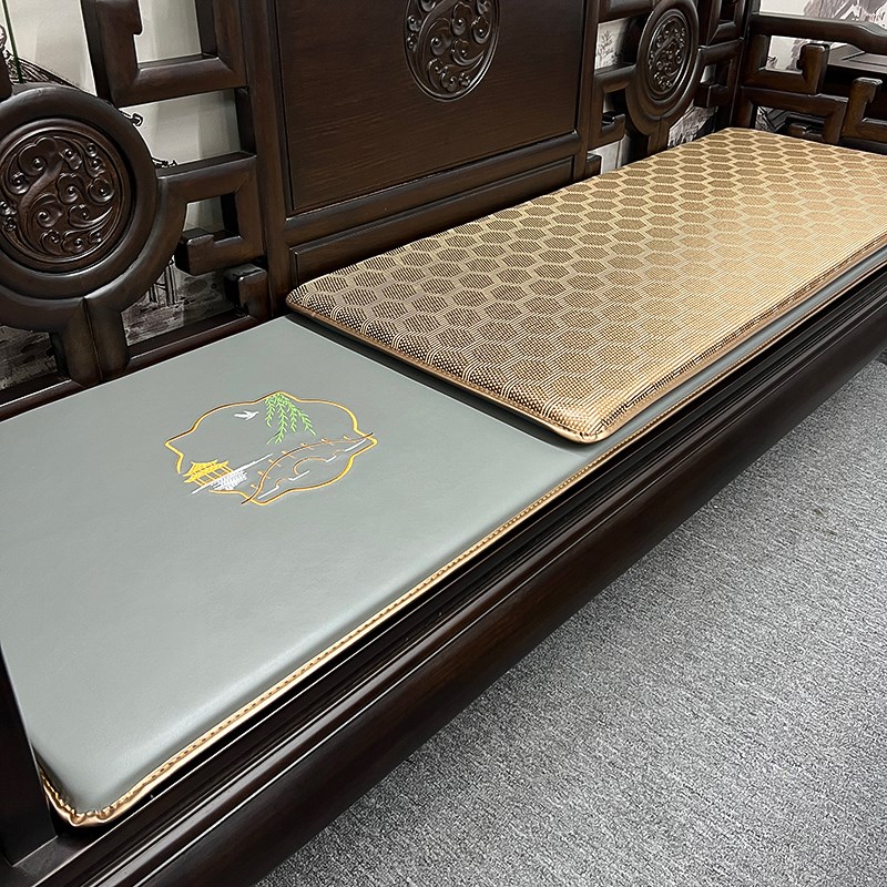 定制中式红木f沙发坐垫夏季凉席防滑实木椅子座垫茶椅垫子双面两