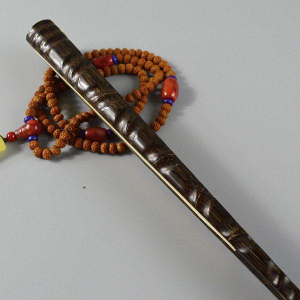 文玩折扇9.5寸18方金丝棕竹全芯折扇10年老棕竹挫节扇子老艺人制