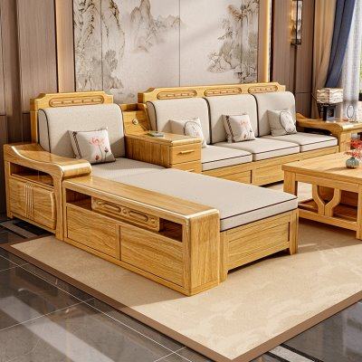 北欧新中式实木沙发小户型客厅现代简约中式沙发冬夏两用储物家具,住宅家具,实木沙发,淘宝优惠券,粉丝福利购,淘宝优惠卷