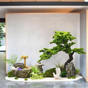 室内1036观造景水景观流水景新件循环水中式庭院茶室迎摆客松绿植