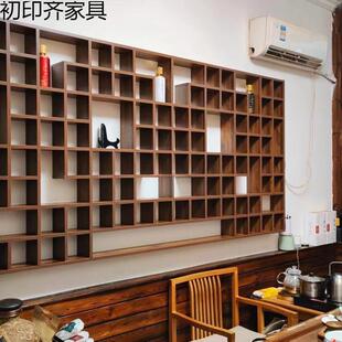古实木壁挂格BLX子架博架置物收纳架茶壶展示杯架书架货架饰品架