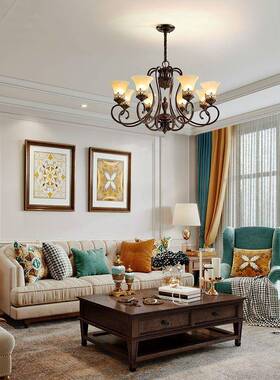 式吊灯客厅灯古别墅高档奢华餐53180大美气复式楼大吊灯乡村复厅