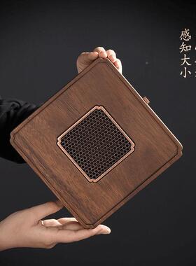 胡桃木干泡盘小茶盘蓄用排水两实OYV木盘干泡台泡茶茶盘复古轻水