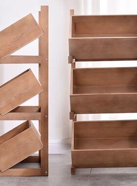 北欧实木收纳架多层置物架厨房落地室展示架家用客厅书架卧XOY收