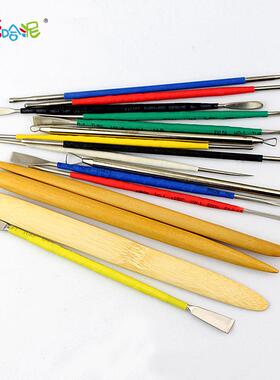 2件油泥工具6套装带笔袋泥塑陶袋RXG艺软雕塑工具陶雕刻刀笔套装