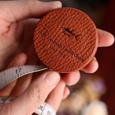 沐铍工坊 卷尺 意大利牛皮 Mbox牛皮 盘玩小物定制