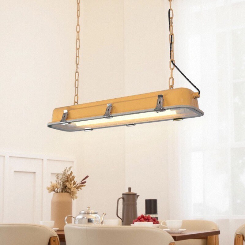侘寂风餐厅吊灯复古工业风吧台咖啡厅侘寂风工Q作室创意黄色长灯