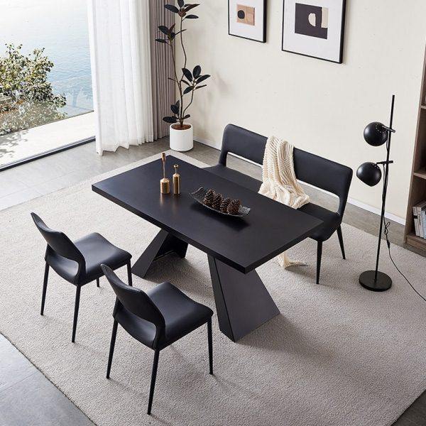 意式极简岩板餐桌椅组合轻奢现代小户型家用客厅长方形下挂饭桌,住宅家具,岩板餐桌,淘宝优惠券,粉丝福利购,淘宝优惠卷