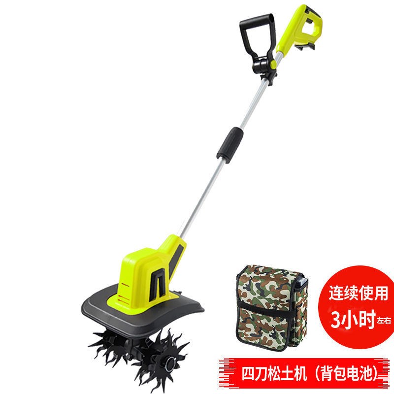 手持锂电微耕机松土机农用翻土机小型家用电动锄头挖土旋耕地机