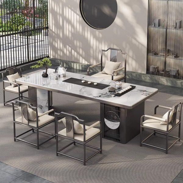 岩板茶几桌轻奢现古典茶桌椅组合公室别墅新中式泡茶台级感,商业/办公家具,茶台/茶桌,淘宝优惠券,粉丝福利购,淘宝优惠卷